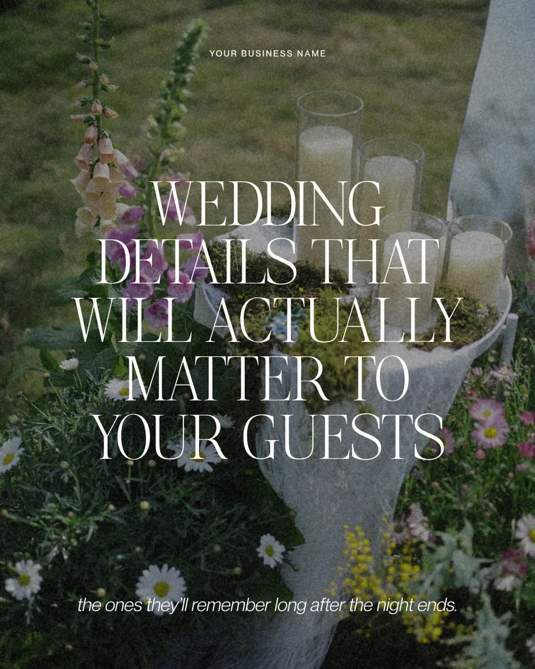 Instagram carousel template about wedding details guests actually notice